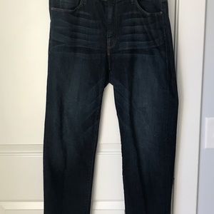 Parker Smith straight leg jeans with frayed hem